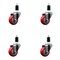 Service Caster 3'' Red Poly Wheel Swivel 1-3/8'' Expanding Stem Caster Set, 4PK SCC-EX20S314-PPUB-RED-138-4 - alternate 1